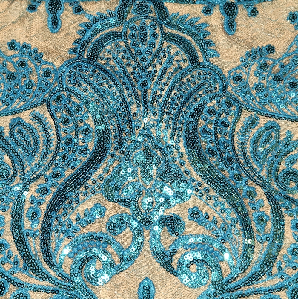 Free People Night Shimmers Ocean Blue Sequin Mini-Dress New With Tag - Picture 12 of 16